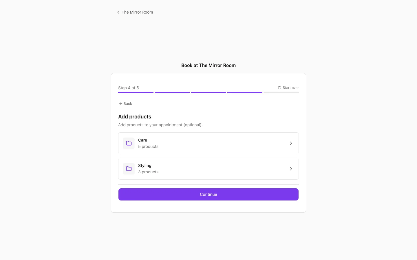Step 3: filling in the customer details