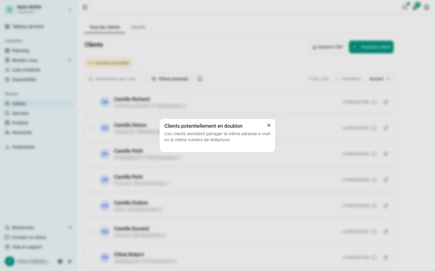 Fusion de doublons dans la liste des clients