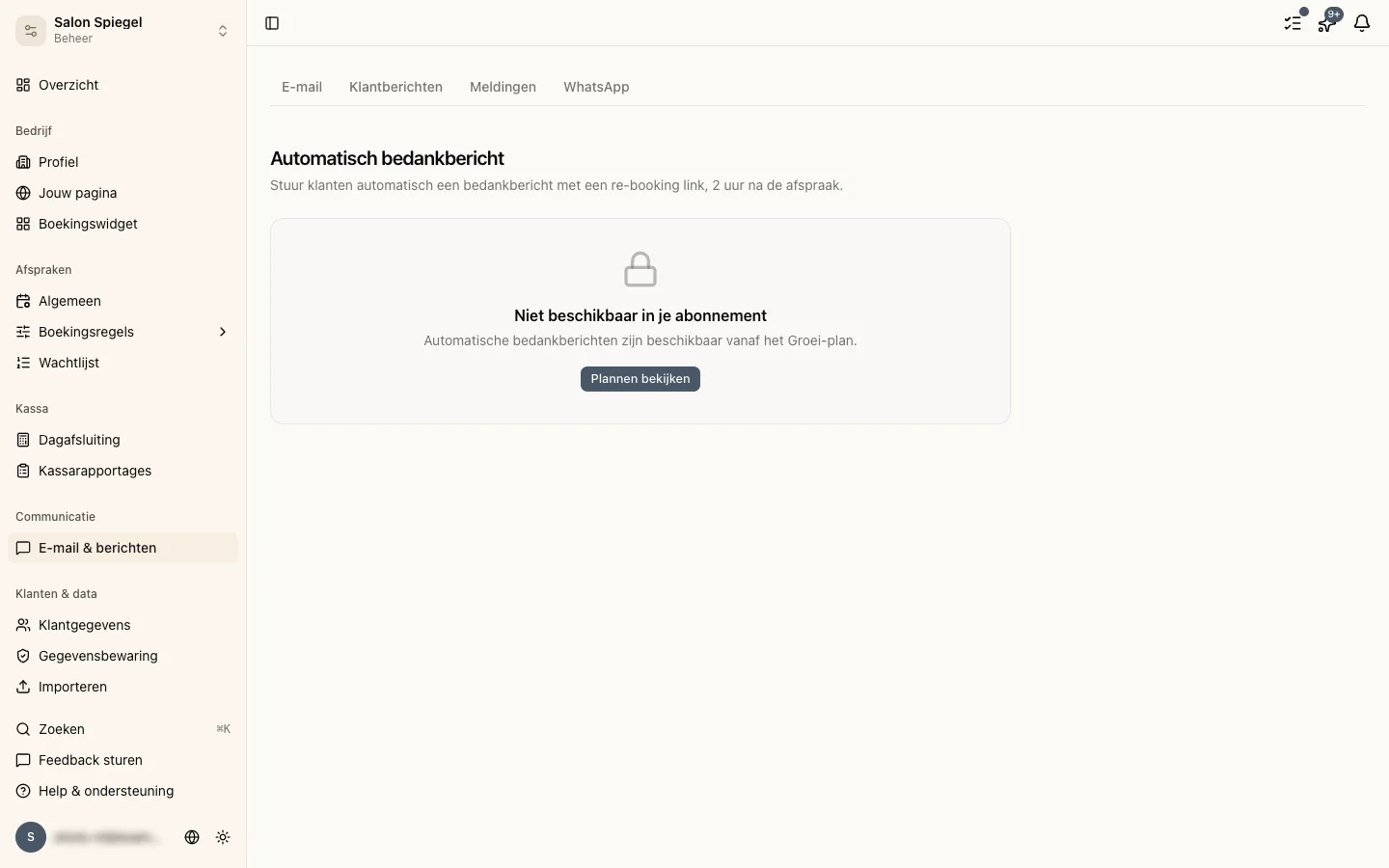 Na-afspraak automatisering instellingen