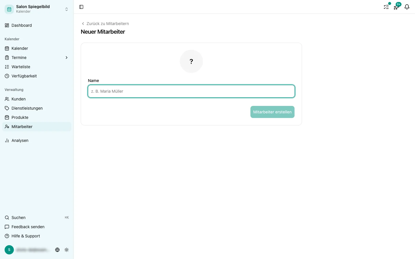 Formular für einen neuen Mitarbeiter